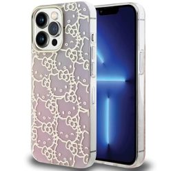   iPhone 14 Pro Rózsaszín Hello Kitty IML Színátmenetes Aranyozott Hello Kitty Fejes Tok