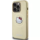 iPhone 13 Pro Max arany Hello Kitty bőr Kitty fej MagSafe tok
