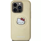 iPhone 13 Pro Max arany Hello Kitty bőr Kitty fej MagSafe tok