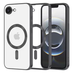   Techsuit - Luxuskristály MagSafe - iPhone 16e/17e - Fekete tok