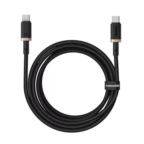 Baseus - Dura Series adatkábel (P10377803U01-02) - MacBookhoz, Type-C, gyorstöltés, PD 100W, 480 Mbps, 2m - Arany/Fekete