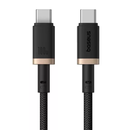 Baseus - Dura Series adatkábel (P10377803U01-02) - MacBookhoz, Type-C, gyorstöltés, PD 100W, 480 Mbps, 2m - Arany/Fekete