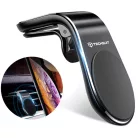Techsuit - Autós tartó AirGrip (S7) - Vízeseffektes, mágneses biztonságos fogás légbeömlőre, rögzítőfogás - Fekete / Ezüst