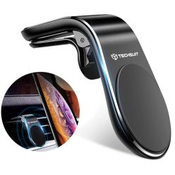   Techsuit - Autós tartó AirGrip (S7) - Vízeseffektes, mágneses biztonságos fogás légbeömlőre, rögzítőfogás - Fekete / Ezüst