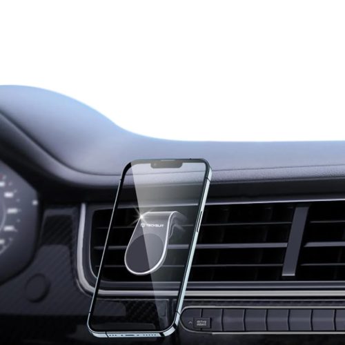 Techsuit - Autós tartó AirGrip (S7) - Vízeseffektes, mágneses biztonságos fogás légbeömlőre, rögzítőfogás - Fekete / Ezüst