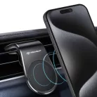 Techsuit - Autós tartó AirGrip (S7) - Vízeseffektes, mágneses biztonságos fogás légbeömlőre, rögzítőfogás - Fekete / Ezüst