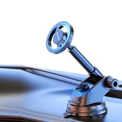   Techsuit - MagProX (S12) autós tartó - Műszerfalra, MagSafe kompatibilis, 360°-os forgatás, tapadókorongos rögzítőtalp - Fekete