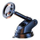 Techsuit - MagProX (S12) autós tartó - Műszerfalra, MagSafe kompatibilis, 360°-os forgatás, tapadókorongos rögzítőtalp - Fekete