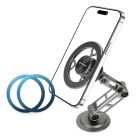 Techsuit - Prémium Autós Tartó TitanMagX (S14) - Műszerfalra/Asztalra, MagSafe Kompatibilis, 360°-os Forgatás, 3M Ragasztó - Szürke