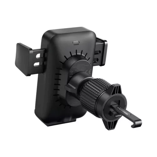 Baseus - Vezeték nélküli autós szellőzőrács tartó Wisdom Pro (C40381501123-00) - 15W, 360°, Automatikus tekercs igazítás, LED fény, 7.2 inch - Fekete