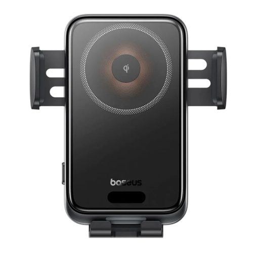 Baseus - Vezeték nélküli autós szellőzőrács tartó Wisdom Pro (C40381501123-00) - 15W, 360°, Automatikus tekercs igazítás, LED fény, 7.2 inch - Fekete