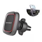 Autós tartó Techsuit MagGrip (S4) - Biztonságos mágneses tartás légkondicionáló rácshoz, 360°-os forgatás, fémlemezekkel - Fekete/Piros.