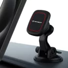 Autó Mágneses tartó Techsuit MagGrip (S6) műszerfalra, 360°-os forgatás, tapadókorong, 2 fém lemez - Fekete/Piros