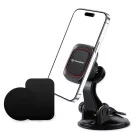 Autó Mágneses tartó Techsuit MagGrip (S6) műszerfalra, 360°-os forgatás, tapadókorong, 2 fém lemez - Fekete/Piros