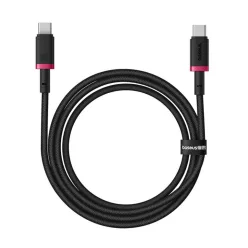   Baseus - Dura sorozatú adatkábel (P10377803U01-03) - MacBookhoz, Type-C, gyors töltés, PD 100W, 480 Mbps, 2 m - Piros / Fekete