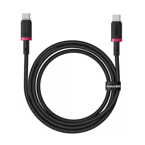 Baseus - Dura sorozatú adatkábel (P10377803U01-03) - MacBookhoz, Type-C, gyors töltés, PD 100W, 480 Mbps, 2 m - Piros / Fekete