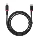 Baseus - Dura sorozatú adatkábel (P10377803U01-03) - MacBookhoz, Type-C, gyors töltés, PD 100W, 480 Mbps, 2 m - Piros / Fekete