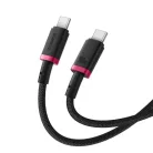 Baseus - Dura sorozatú adatkábel (P10377803U01-03) - MacBookhoz, Type-C, gyors töltés, PD 100W, 480 Mbps, 2 m - Piros / Fekete