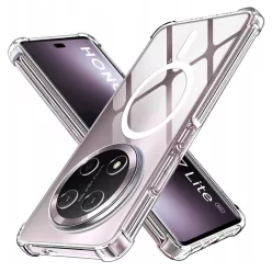   Honor Magic7 Lite / X9c Techsuit Ütésálló Átlátszó Szilikon MagSafe tok - Átlátszó