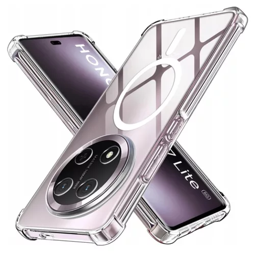 Honor Magic7 Lite / X9c Techsuit Ütésálló Átlátszó Szilikon MagSafe tok - Átlátszó