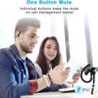 Techsuit - Bluetooth fejhallgató (CB3) - Kihangosító, ENC, LED digitális kijelző, Bluetooth 5.1, 500mAh, 72 órás beszélgetési idő - Fekete