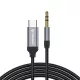 Techsuit - Prémium Kábel Adapter FuseXound (AC11) - Type-C - 3.5mm Jack, Hi-Fi Minőség, DAC Chip, PVC, 0.5m - Szürke