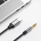 Techsuit - Prémium Kábel Adapter FuseXound (AC11) - Type-C - 3.5mm Jack, Hi-Fi Minőség, DAC Chip, PVC, 0.5m - Szürke
