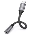 Techsuit - (2 darabos) Prémium Kábel Adapter FuseXound (AC12) - Type-C to 3,5 mm Jack, 3A, Plug and Play, Fonott - Szürke