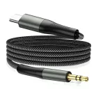 Techsuit - Prémium Kábel Adapter NexaSound (AC16) - Type-C - 3.5mm Jack, Nylon Fonott + Alumínium Ötvözet, 1m - Szürke
