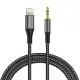 Techsuit - Prémium Kábel Adapter NexaSound (AC17) - Lightning-ról 3,5 mm-es Jack-re, Nylon Fonott + Alumínium Ötvözet, 1m - Szürke
