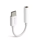 Techsuit - (2 darabos) Kábeladapter FuseXound (AC18) - Type-C-ről 3,5 mm-es Jack-re, 3A, Plug and Play, Fonott - Fehér