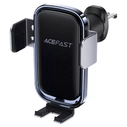 Acefast Autós Tartó Vezeték Nélküli Töltéssel (D39) - Légbeömlőre, Napelemmel, Akkumulátorral, Automatikus Karokkal, 300mAh - Fekete