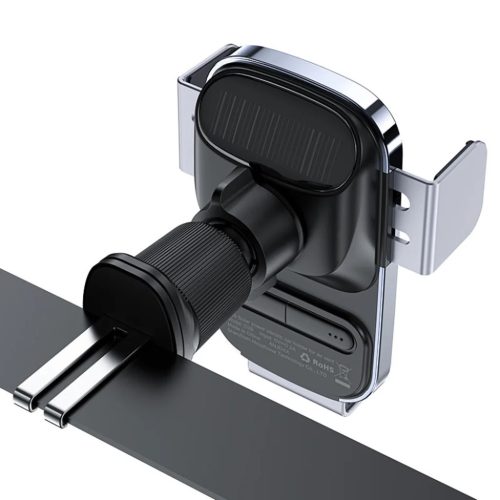 Acefast Autós Tartó Vezeték Nélküli Töltéssel (D39) - Légbeömlőre, Napelemmel, Akkumulátorral, Automatikus Karokkal, 300mAh - Fekete