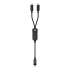 Acefast C5 USB-C - USB-C / USB-C 2az1-ben 100W 480Mb/s kábel - fekete