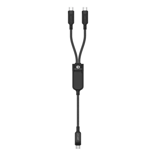 Acefast C5 USB-C - USB-C / USB-C 2az1-ben 100W 480Mb/s kábel - fekete