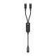 Acefast C5 USB-C - USB-C / USB-C 2az1-ben 100W 480Mb/s kábel - fekete