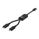 Acefast C5 USB-C - USB-C / USB-C 2az1-ben 100W 480Mb/s kábel - fekete