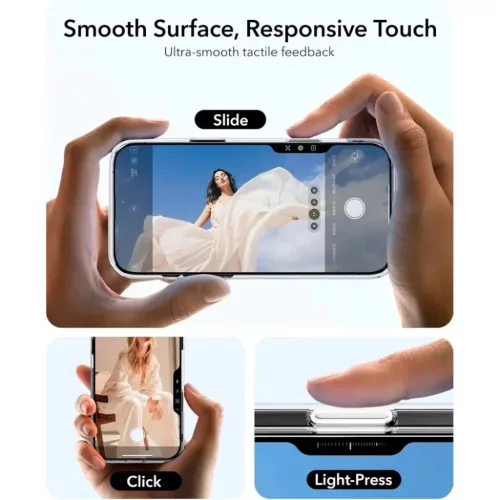 iPhone 16 Pro Átlátszó Fekete ESR Klasszikus Hibrid HaloLock Kitámasztó tok