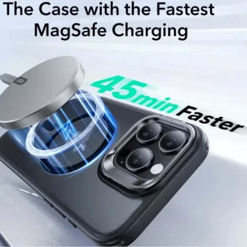 iPhone 16 Pro Matt Fekete ESR Klasszikus Hibrid HaloLock Kitámasztós Tok