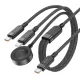 Acefast - Adatkábel (C6-11) - Gyors töltés, 2x Type-C, Vezeték nélküli töltő USB-C-hez, 3 az 1-ben, 100W, 5A, 5W, 480Mb/s, 1.2m - Fekete
