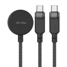 Acefast - Adatkábel (C6-11) - Gyors töltés, 2x Type-C, Vezeték nélküli töltő USB-C-hez, 3 az 1-ben, 100W, 5A, 5W, 480Mb/s, 1.2m - Fekete