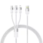 USB-A - Lightning / microUSB / USB-C kábel Baseus StarSpeed, 100W, 5A, 1,5m, Fehér P10319900211-00