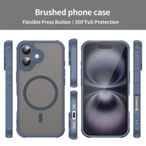 Techsuit - HaloFrost II MagSafe - iPhone 16 - Tengerészkék tok