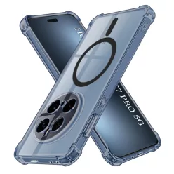   Honor Magic7 Pro Techsuit - Shockproof Clear Silicone MagSafe - Smoke Black tok