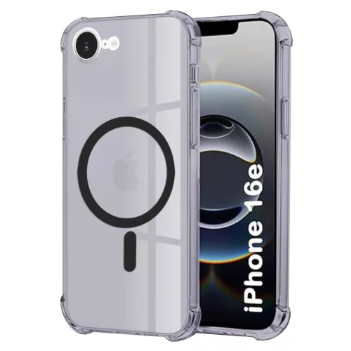 Apple iPhone 16e/17e Smoke Black Techsuit - Shockproof Clear Silicone MagSafe tok
