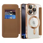 Techsuit - SmartMag könyvtok - iPhone 16 Pro - Barna tok