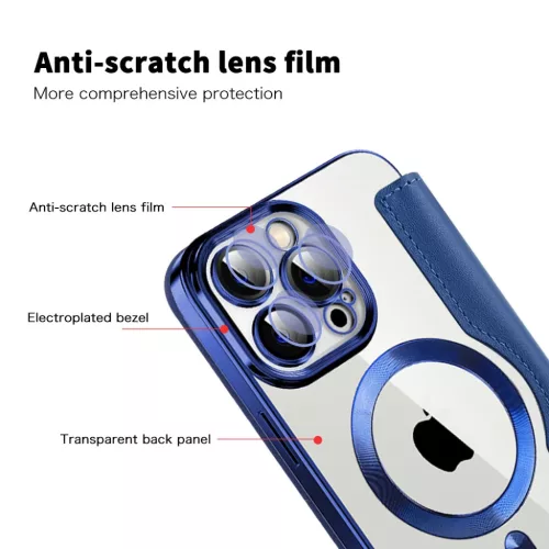 iPhone 14 Pro Max Kék Techsuit SmartMag Könyvtok