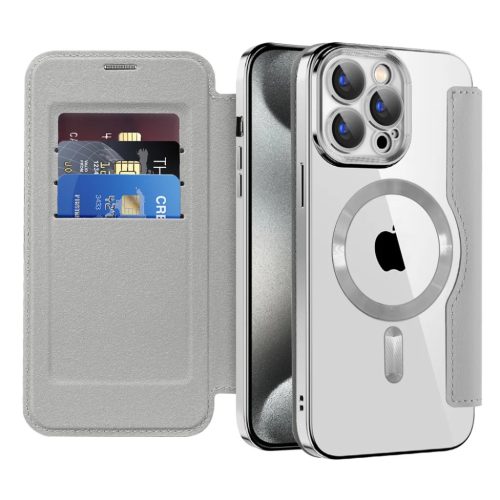 Techsuit - SmartMag Könyv Tok - iPhone 15 Pro Max - Szürke tok