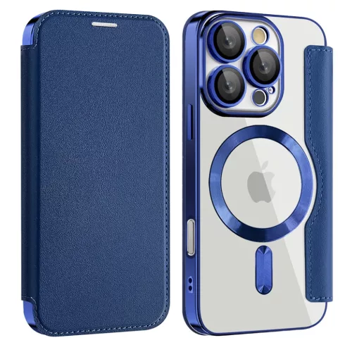 Techsuit - SmartMag Könyv Tok - iPhone 16 Pro - Kék tok