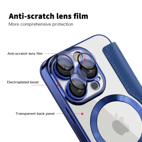Techsuit - SmartMag Könyv Tok - iPhone 16 Pro - Kék tok